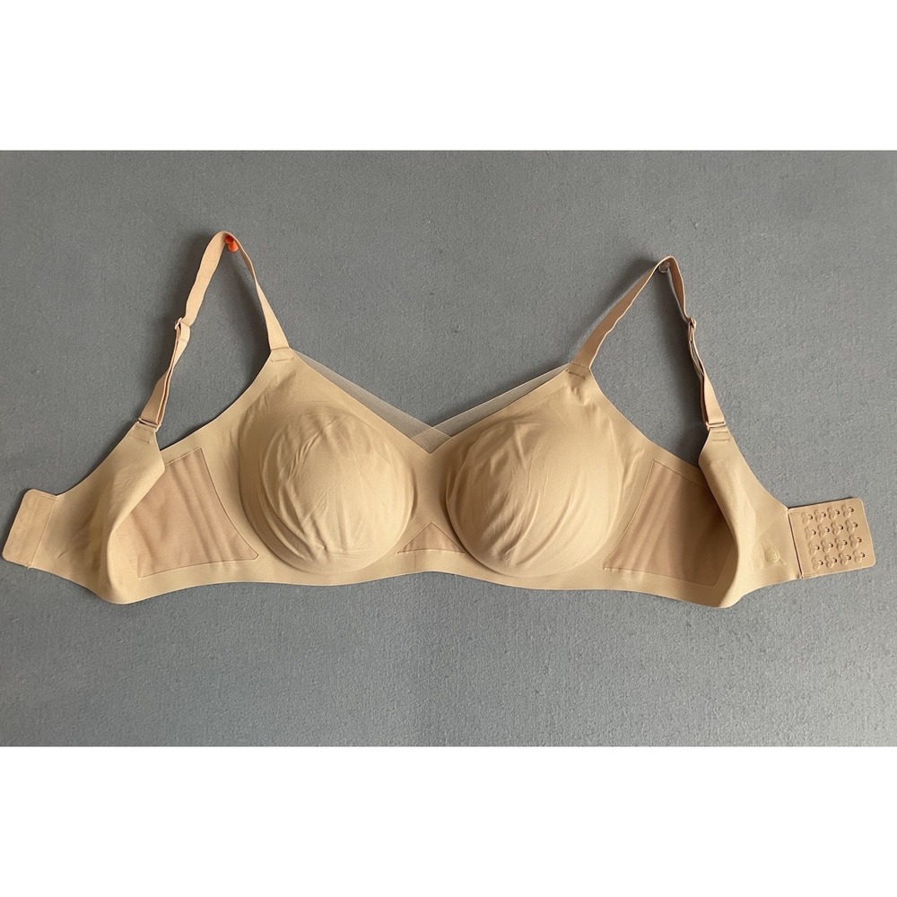 Honeylove‎ 1X Bra Nude Crossover Wireless Beige Comfort Support Soft Stretch